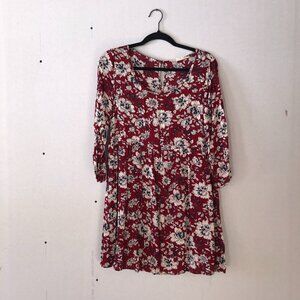 Scoop Neck Floral Entro Dress